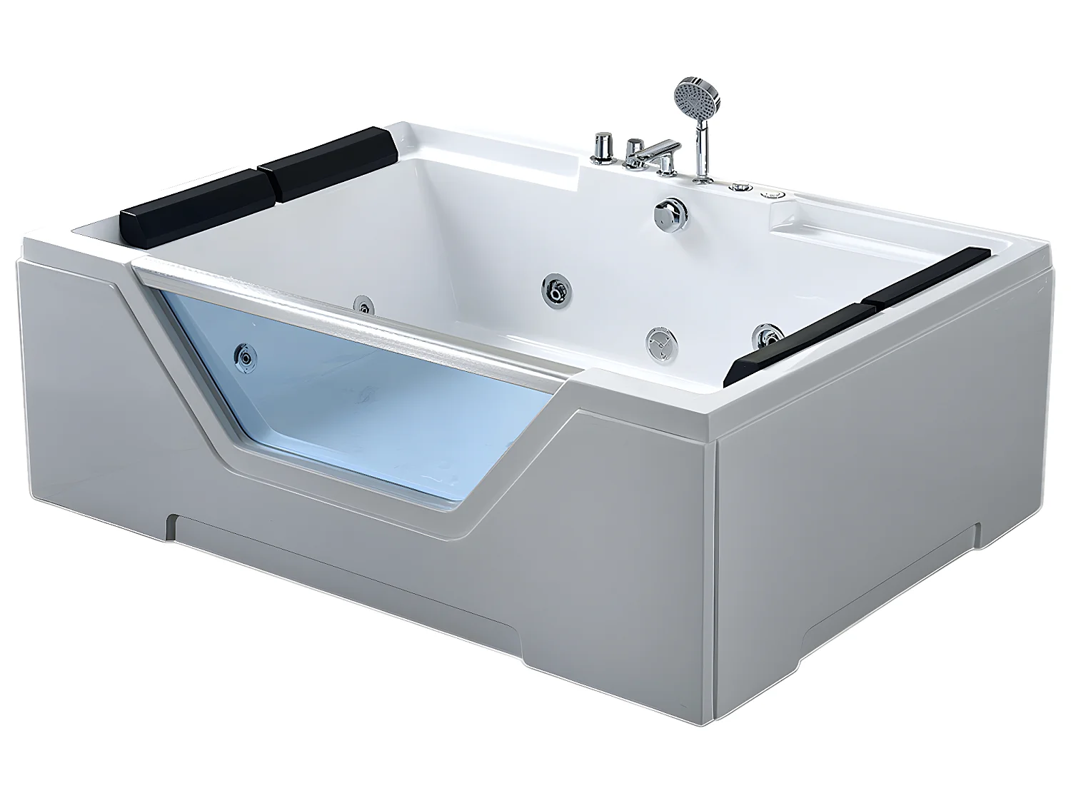 Banheira hidromassagem 170 X 120 cm 8 jatos com vidro panorâmico - Amber