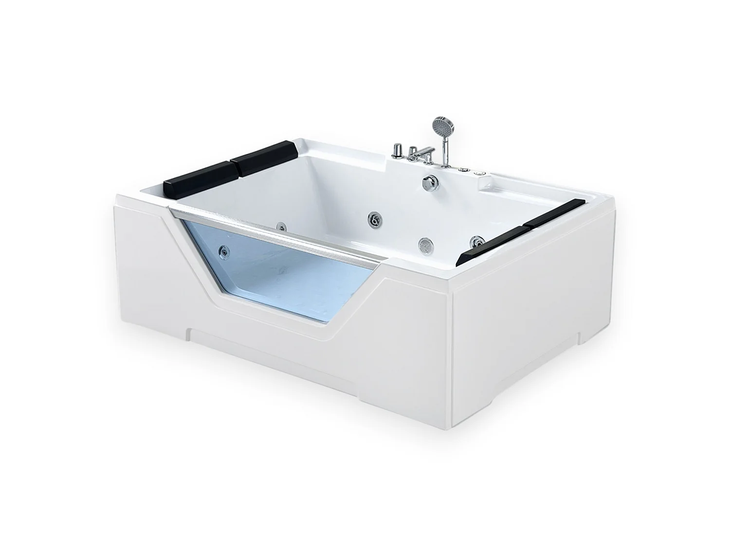 Baignoire hydromassage Verre panoramique 170 X 120 cm 8 jets – Amber