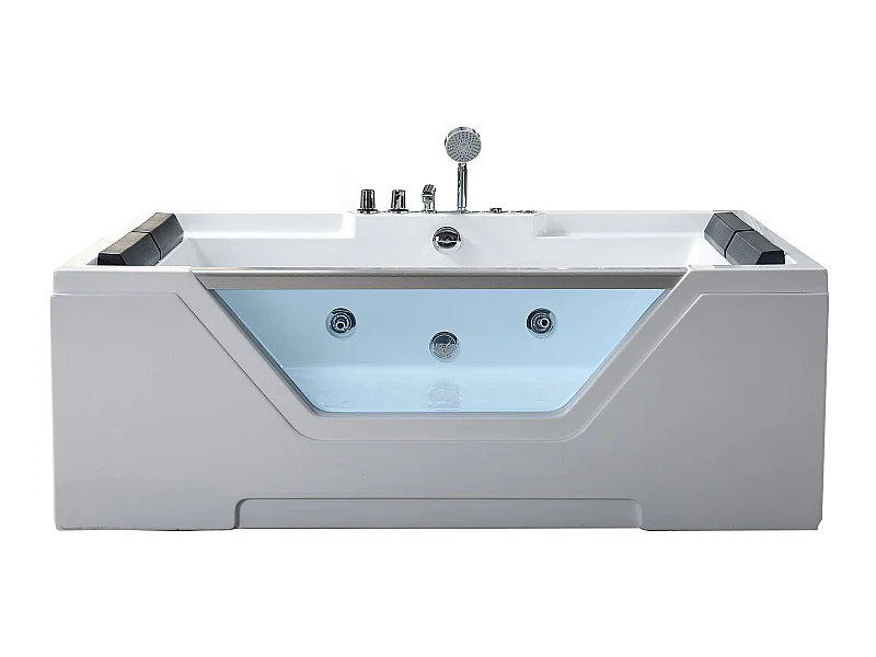 Baignoire hydromassage Verre panoramique 170 X 120 cm 8 jets – Amber