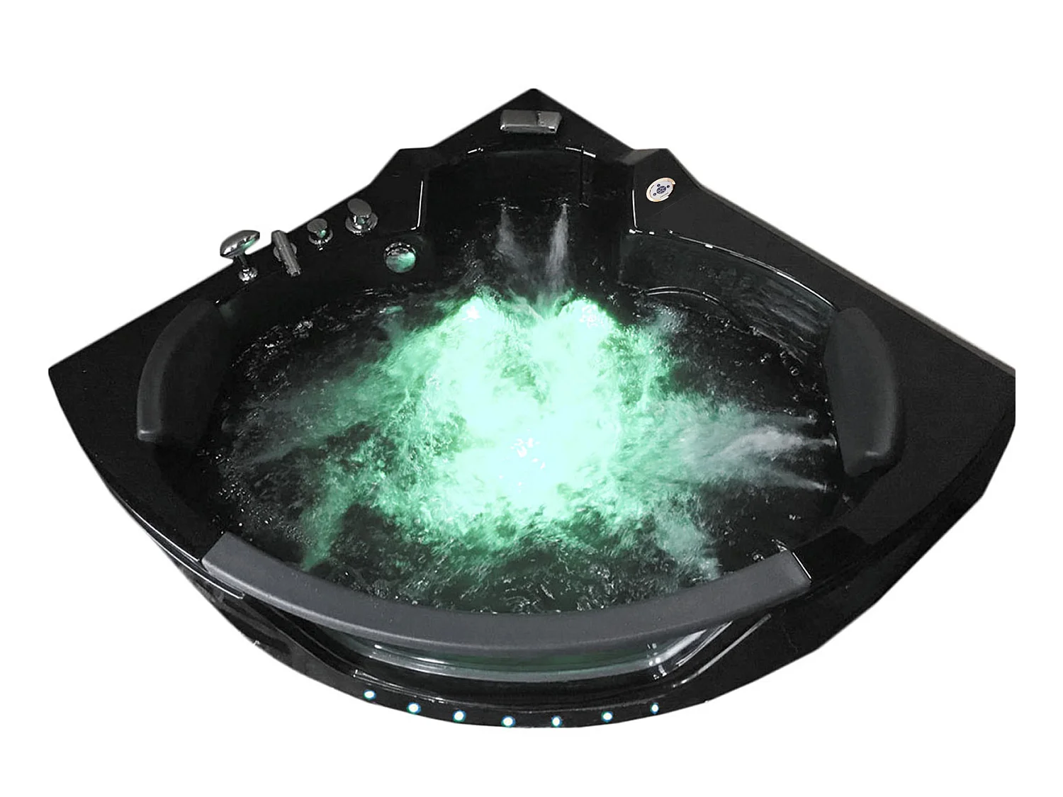 Whirlpoolbadewanne 150 x 150 cm Schwarz Doppelpumpe 20 Düsen - Magnolia