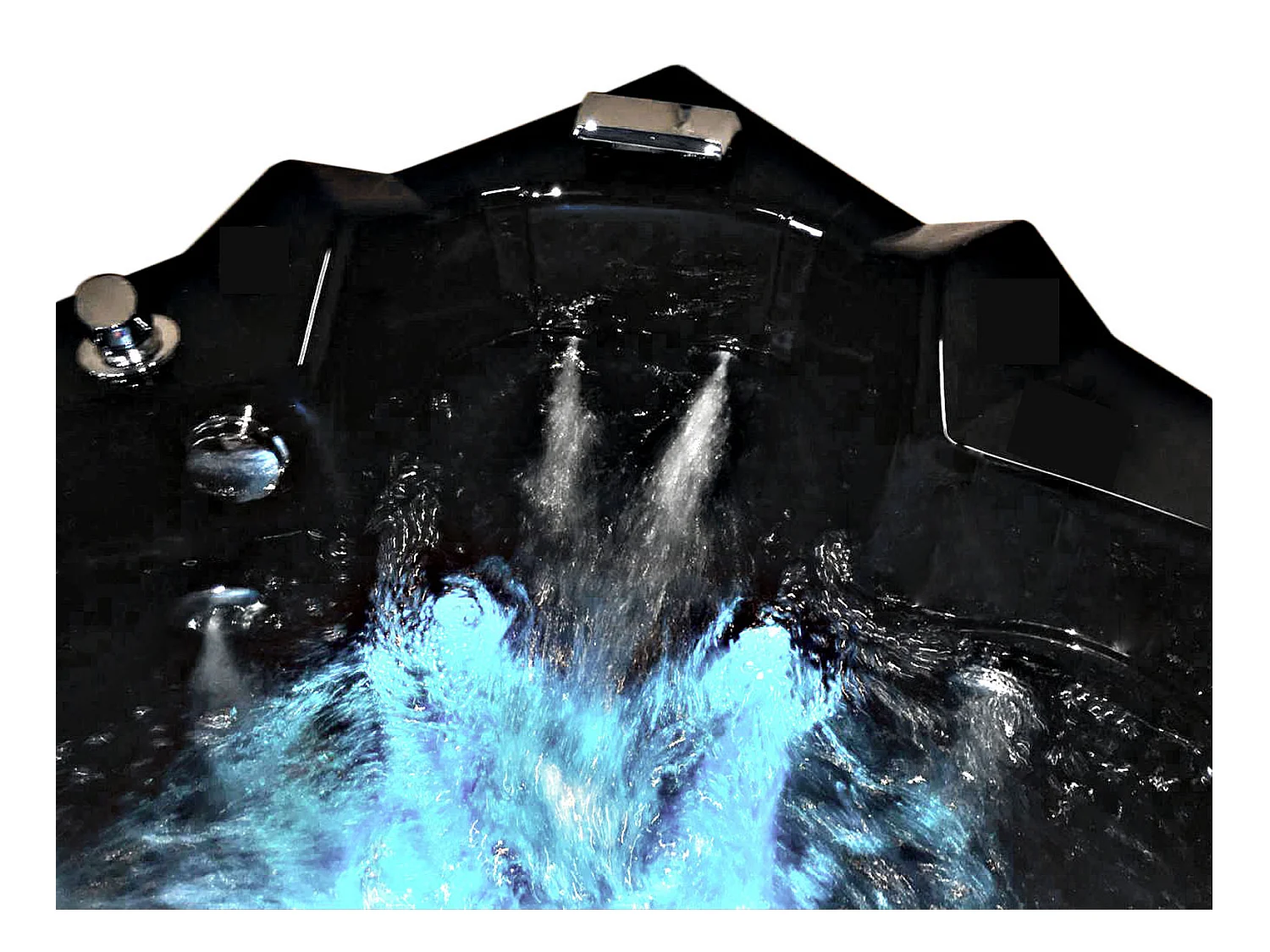 Whirlpoolbadewanne 150 x 150 cm Schwarz Doppelpumpe 20 Düsen - Magnolia