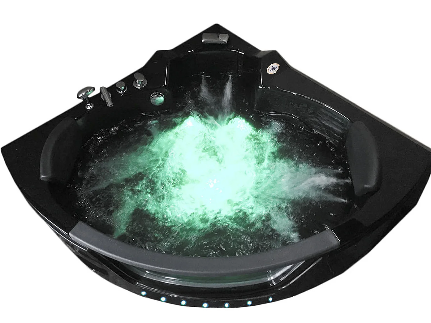 Vasca idromassaggio nera 150 X 150 cm doppia pompa 20 getti – Magnolia