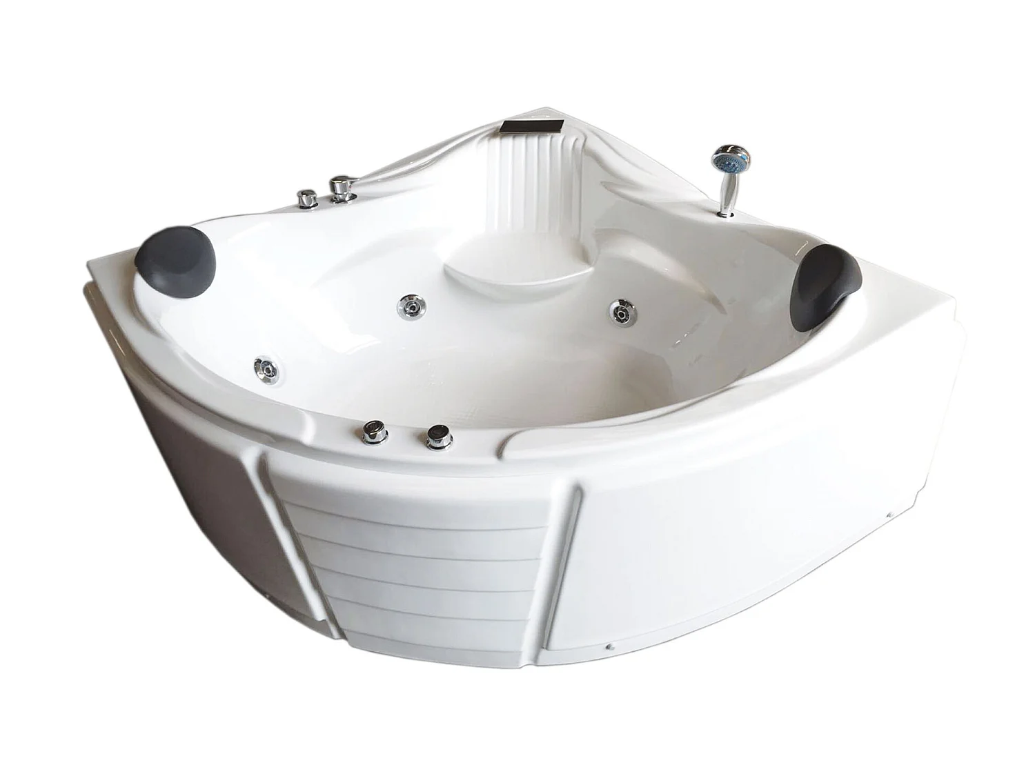 Whirlpoolbadewanne 150 x 150 cm weiß für 2 Personen 6 Düsen - Anemone