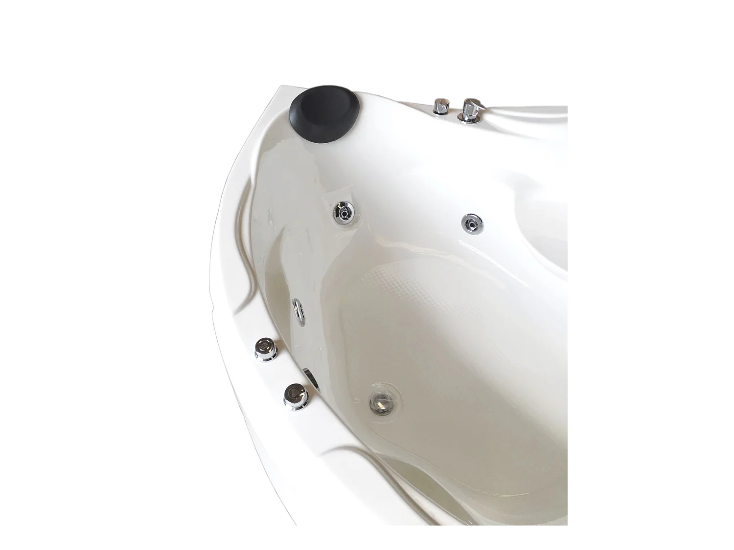 Whirlpoolbadewanne 150 x 150 cm weiß für 2 Personen 6 Düsen - Anemone