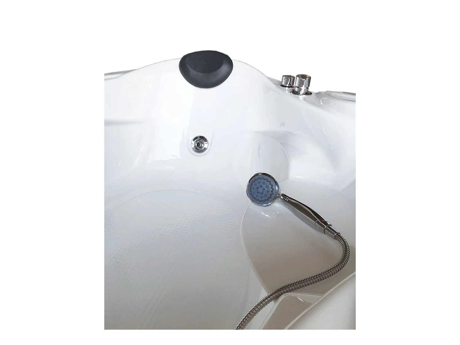 Whirlpoolbadewanne 150 x 150 cm weiß für 2 Personen 6 Düsen - Anemone