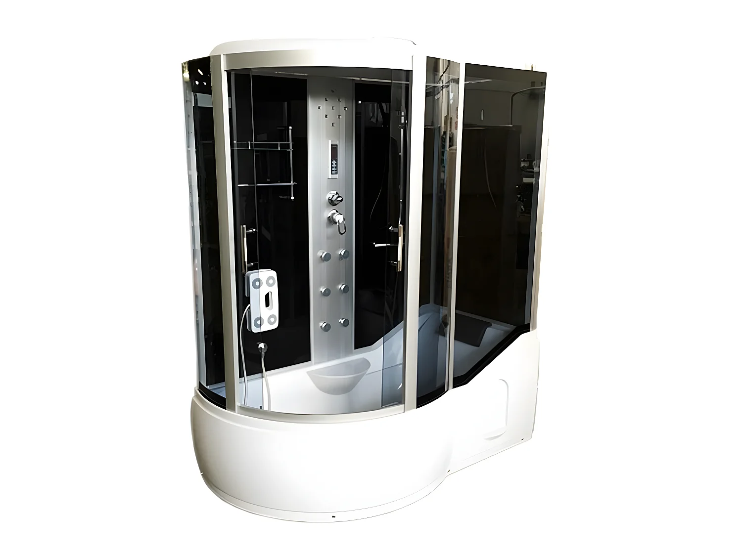 Duschbadewanne Weiße 170 x 90 cm Chromotherapie - Raven