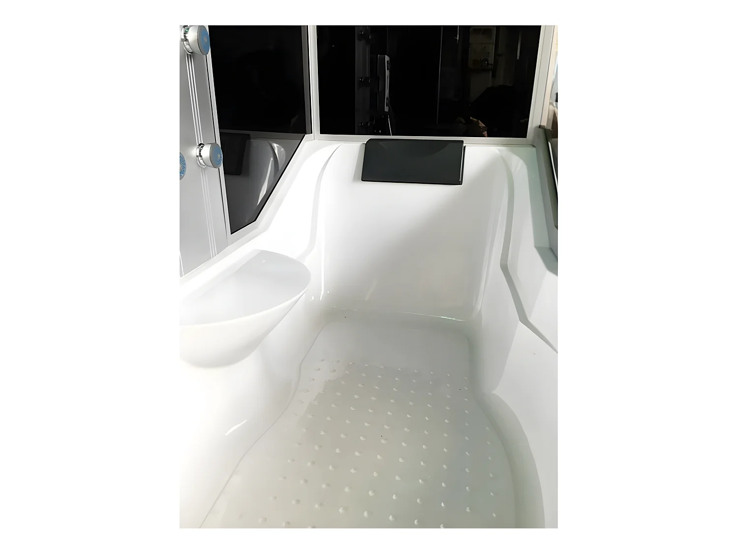 Duschbadewanne Weiße 170 x 90 cm Chromotherapie - Raven