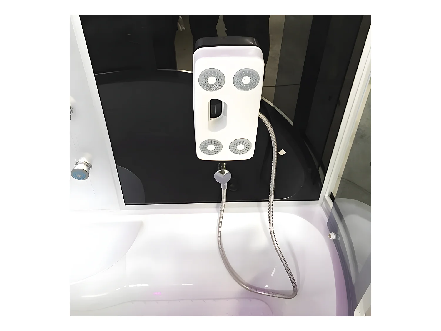 Duschbadewanne Weiße 170 x 90 cm Chromotherapie - Raven