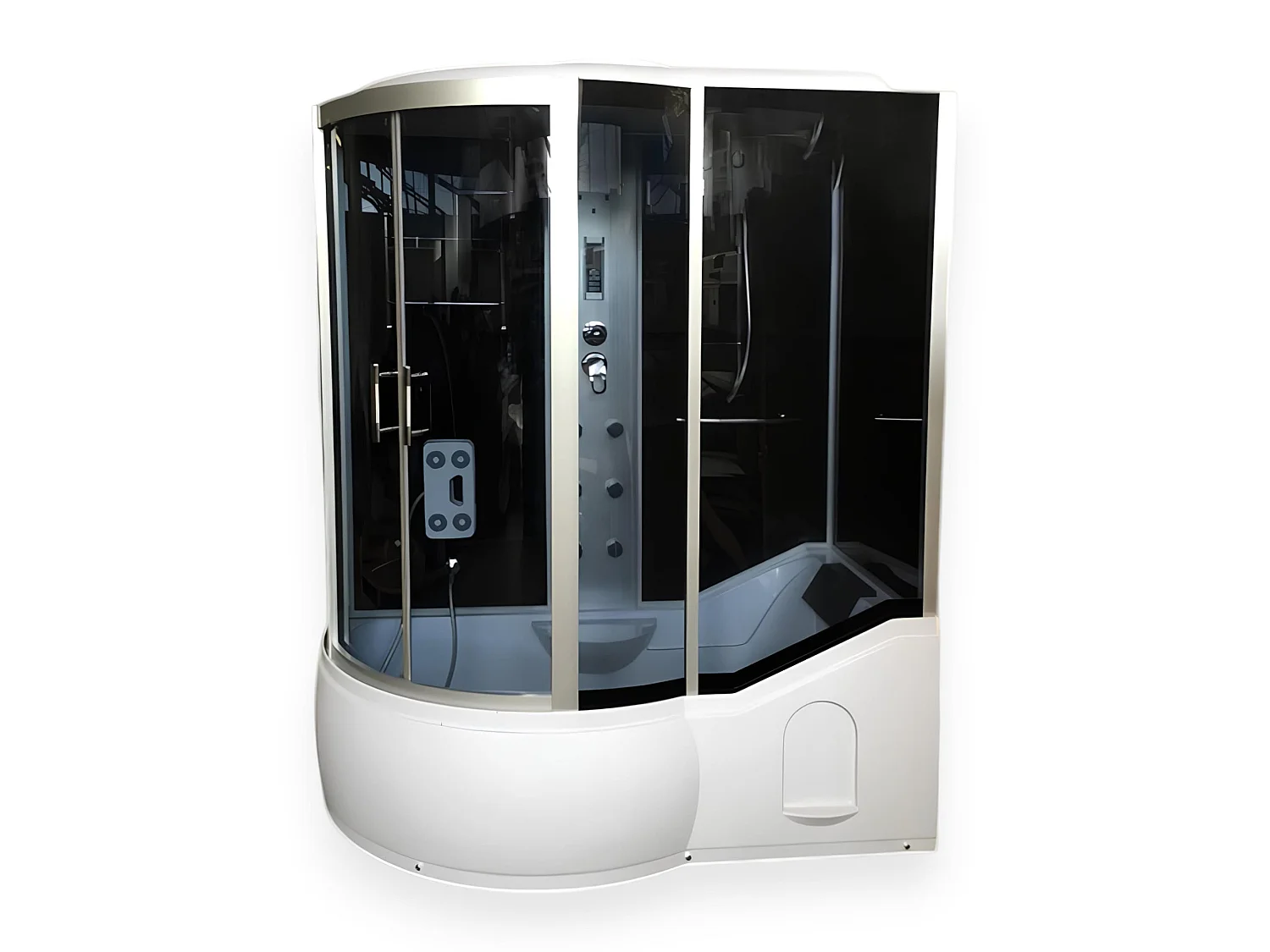 Baignoire-douche hydromassante 170 × 90 cm Chromothérapie – Raven