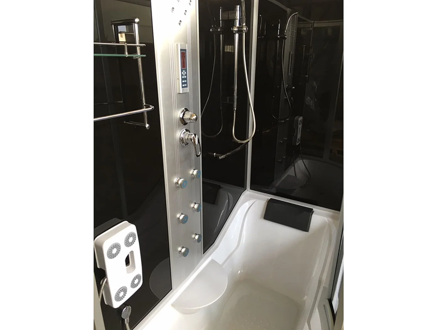 Baignoire-douche hydromassante 170 × 90 cm Chromothérapie – Raven