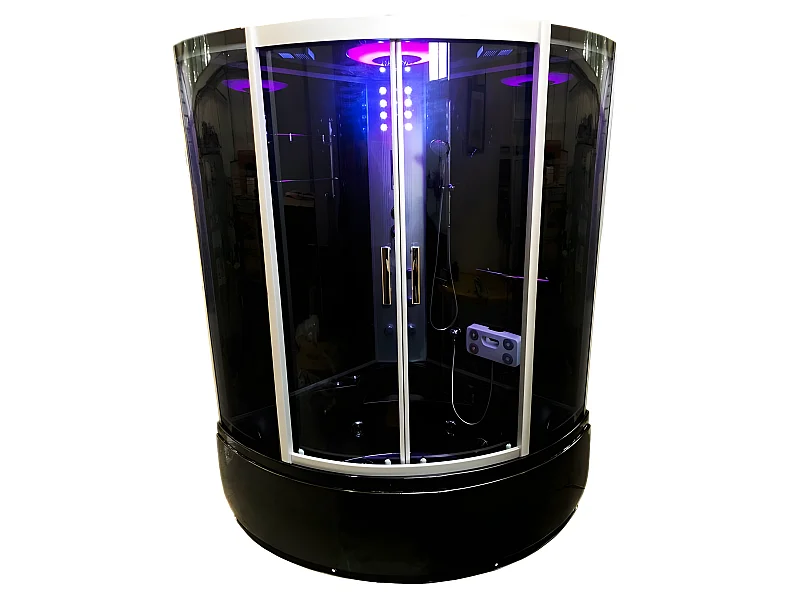 Baignoire-Douche hydromassagehoek Chromotherapie 130 x 130 cm - Ivory