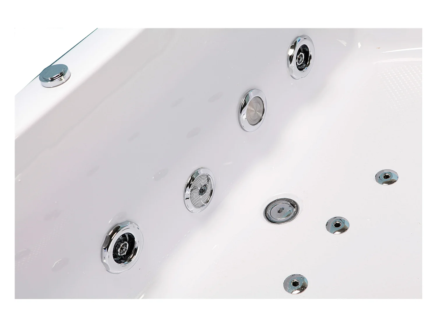 Bañera de hidromasaje blanca 180 X 90 cm Cromoterapia 14 jets - Primula