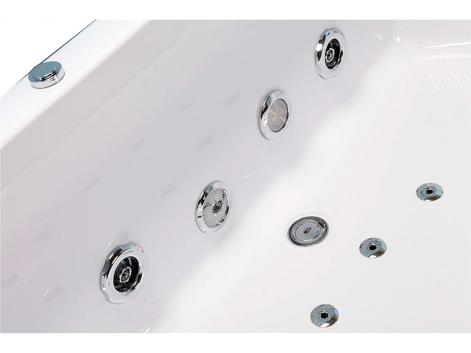 Vasca idromassaggio bianca 180 X 90 cm Cromoterapia 14 getti – Primula