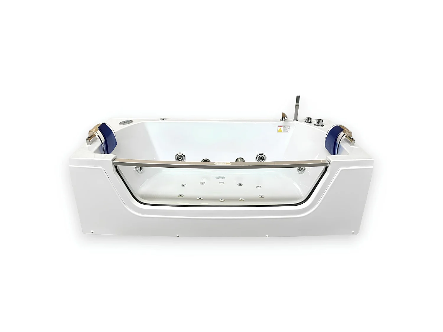 Baignoire hydromassage blanc 180 X 90 cm Chromothérapie 14 jets – Primula