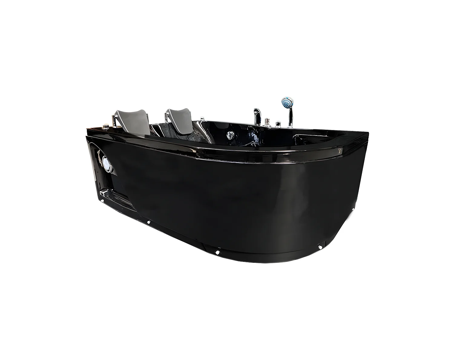 Bañera de hidromasaje negra 170 X 115 cm para 2 personas 15 jets - Black Tulip