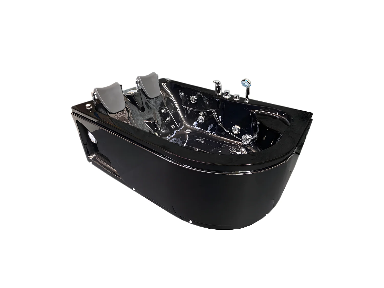 Bañera de hidromasaje negra 170 X 115 cm para 2 personas 15 jets - Black Tulip
