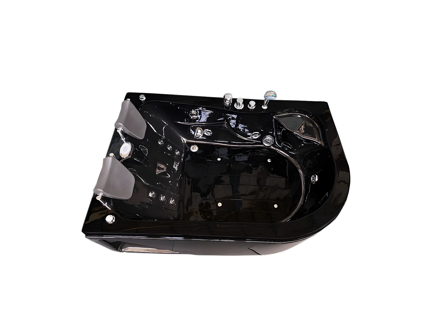 Bañera de hidromasaje negra 170 X 115 cm para 2 personas 15 jets - Black Tulip