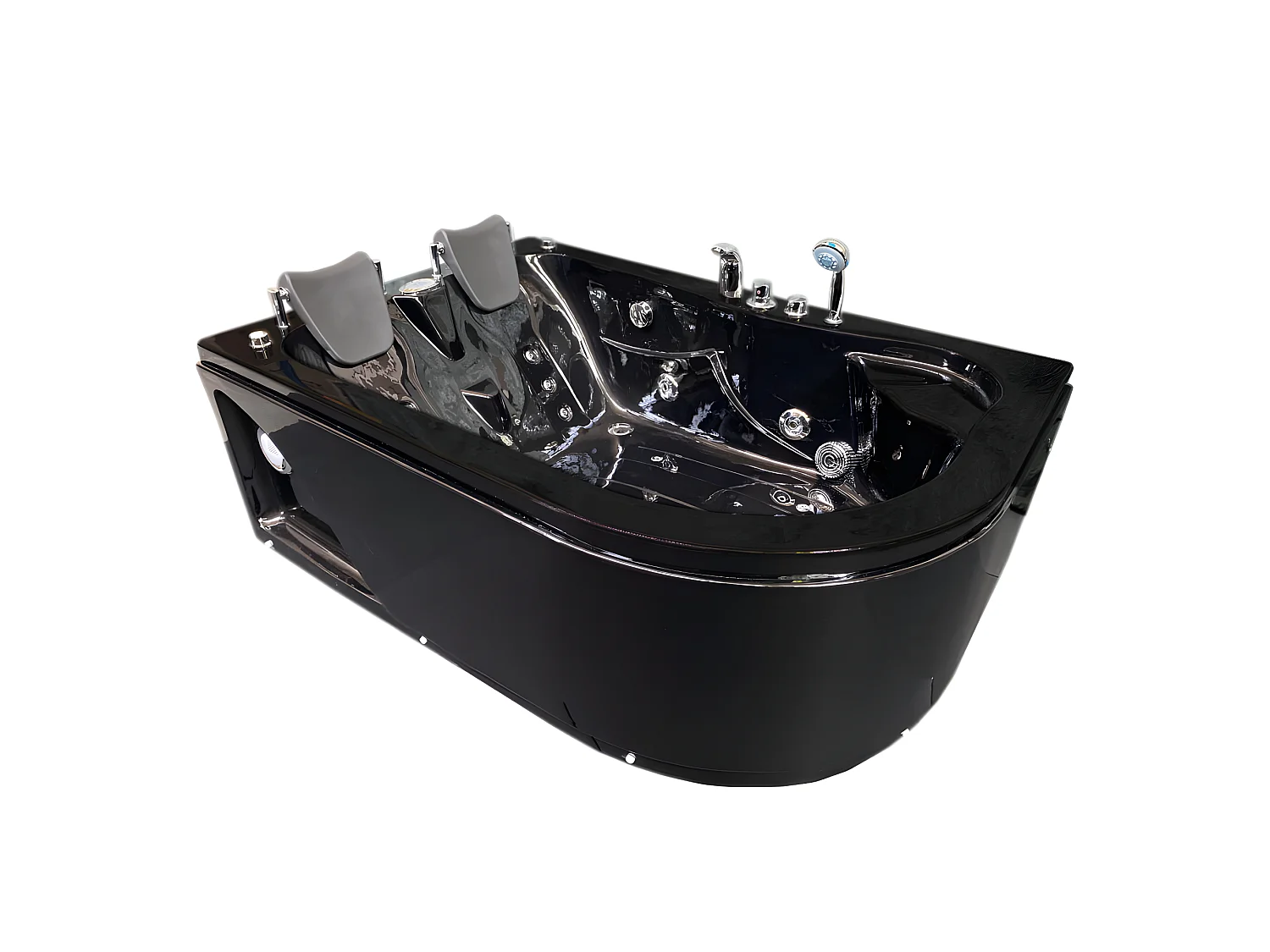 Baignoire Balnèo Noir 170 X 115 cm 15 jets pour deux personnes – Black Tulip