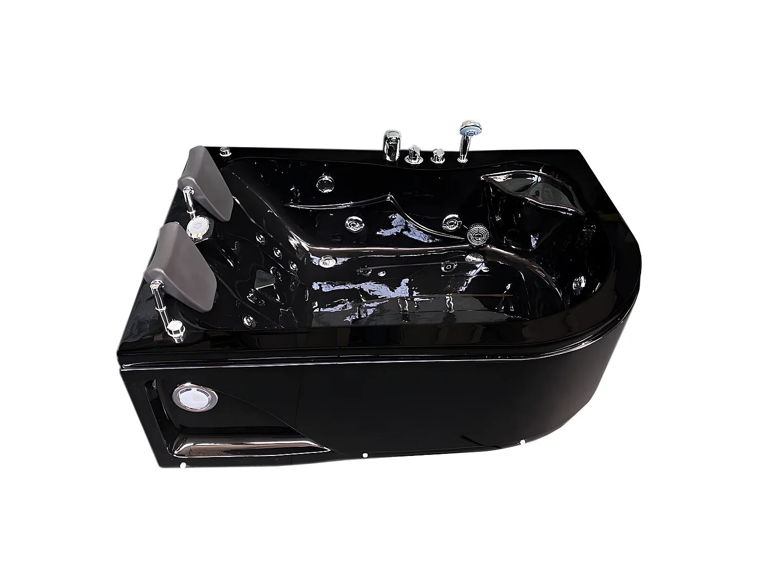 Baignoire Balnèo Noir 170 X 115 cm 15 jets pour deux personnes – Black Tulip