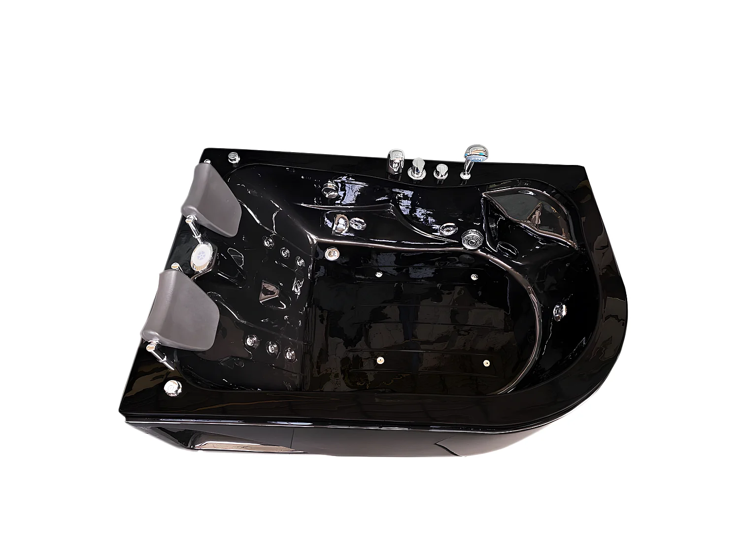 Baignoire Balnèo Noir 170 X 115 cm 15 jets pour deux personnes – Black Tulip