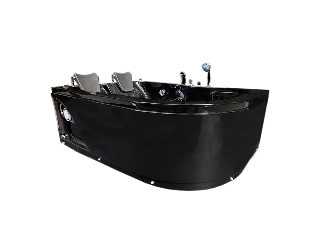 Baignoire Balnèo Noir 170 X 115 cm 15 jets pour deux personnes – Black Tulip