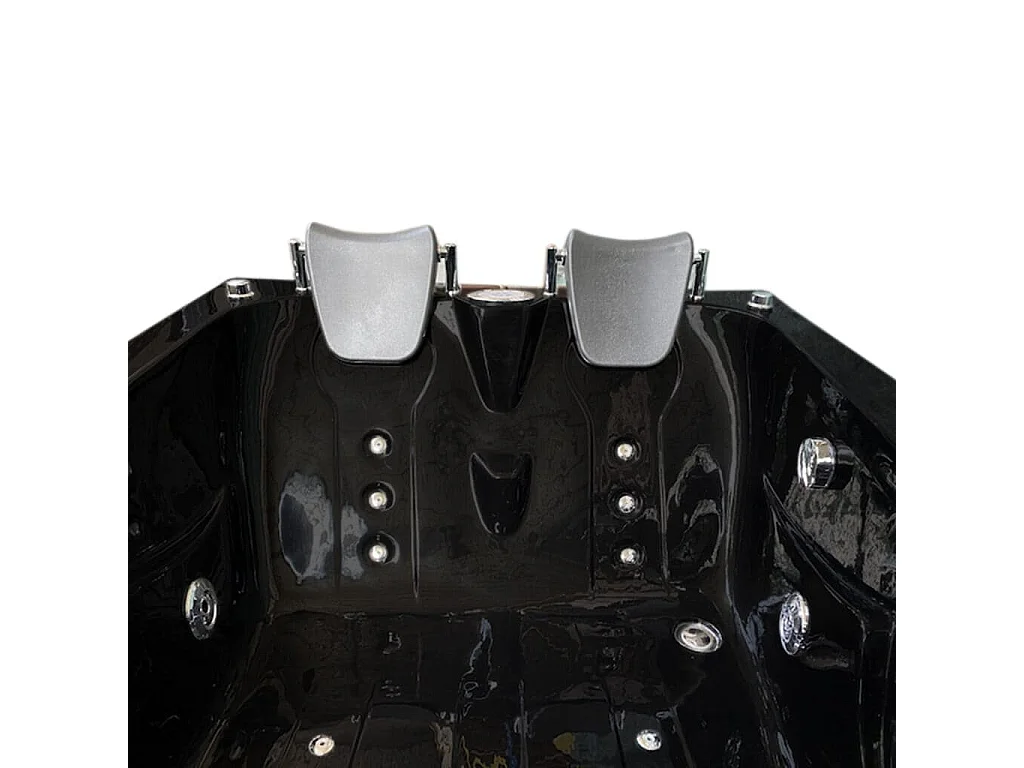 Baignoire Balnèo Noir 170 X 115 cm 15 jets pour deux personnes – Black Tulip