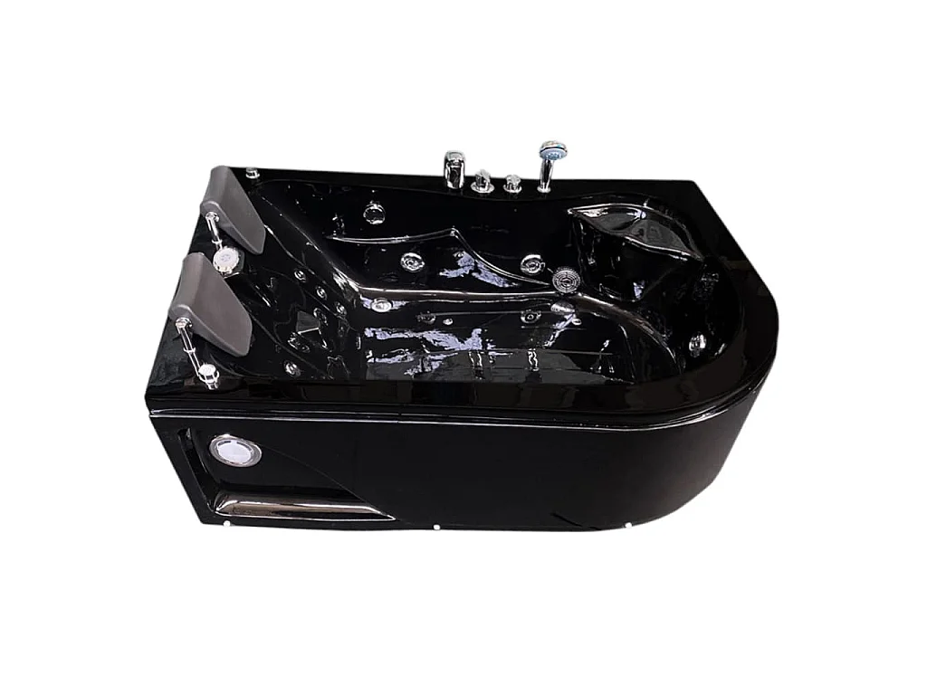 Baignoire Balnèo Noir 170 X 115 cm 15 jets pour deux personnes – Black Tulip