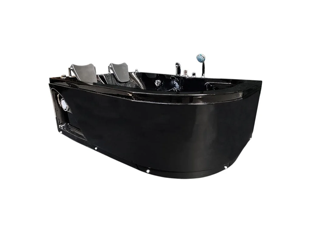 Baignoire Balnèo Noir 170 X 115 cm 15 jets pour deux personnes – Black Tulip