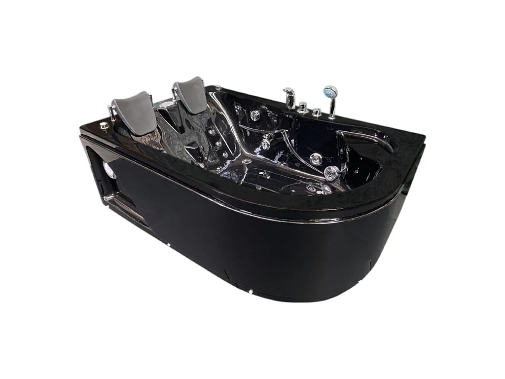 Baignoire Balnèo Noir 170 X 115 cm 15 jets pour deux personnes – Black Tulip