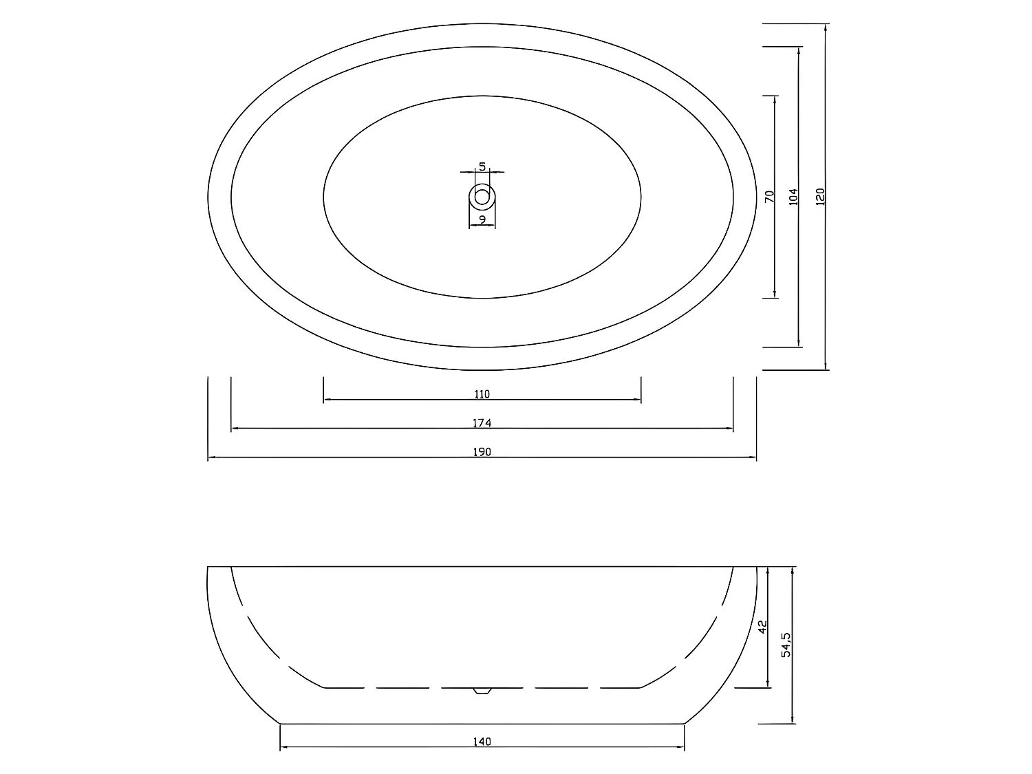 Baignoire ilôt 190 X 120 cm + Robinet Mitigeur – Melody