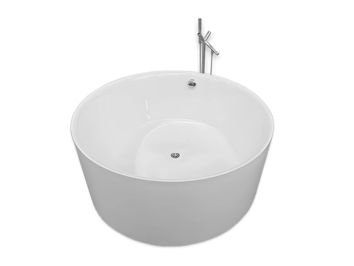 Vrijstaand bad diameter 134 X 60 cm + Kolommengkraan – Mercy