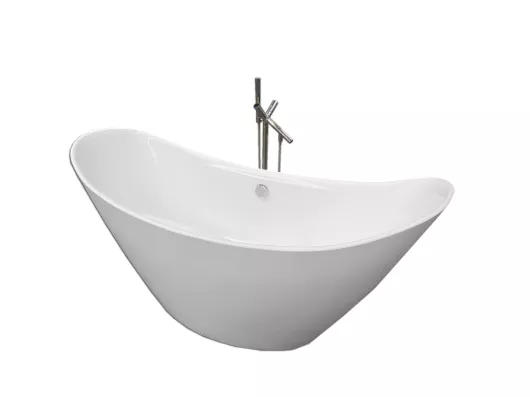 Kauf Unique Freistehende Badewanne Weiße 172 x 72 cm + Säulenarmatur – Joy