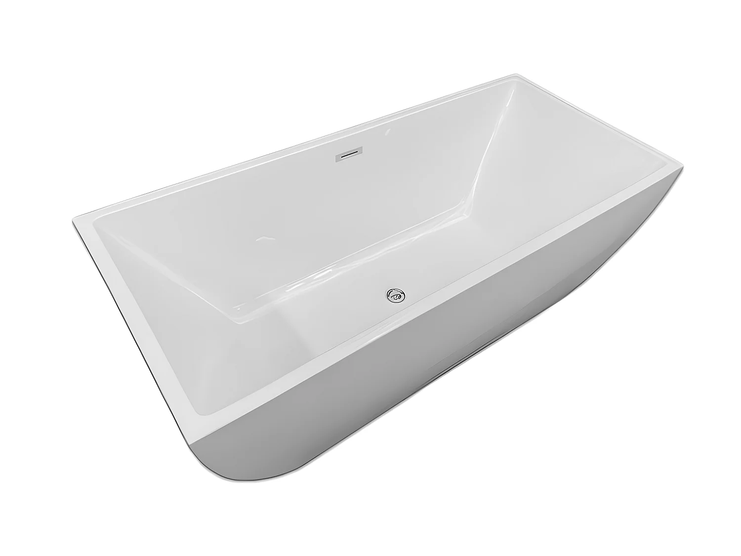 Bañera exenta blanca 170 X 75 cm + Grifería columna - Destiny