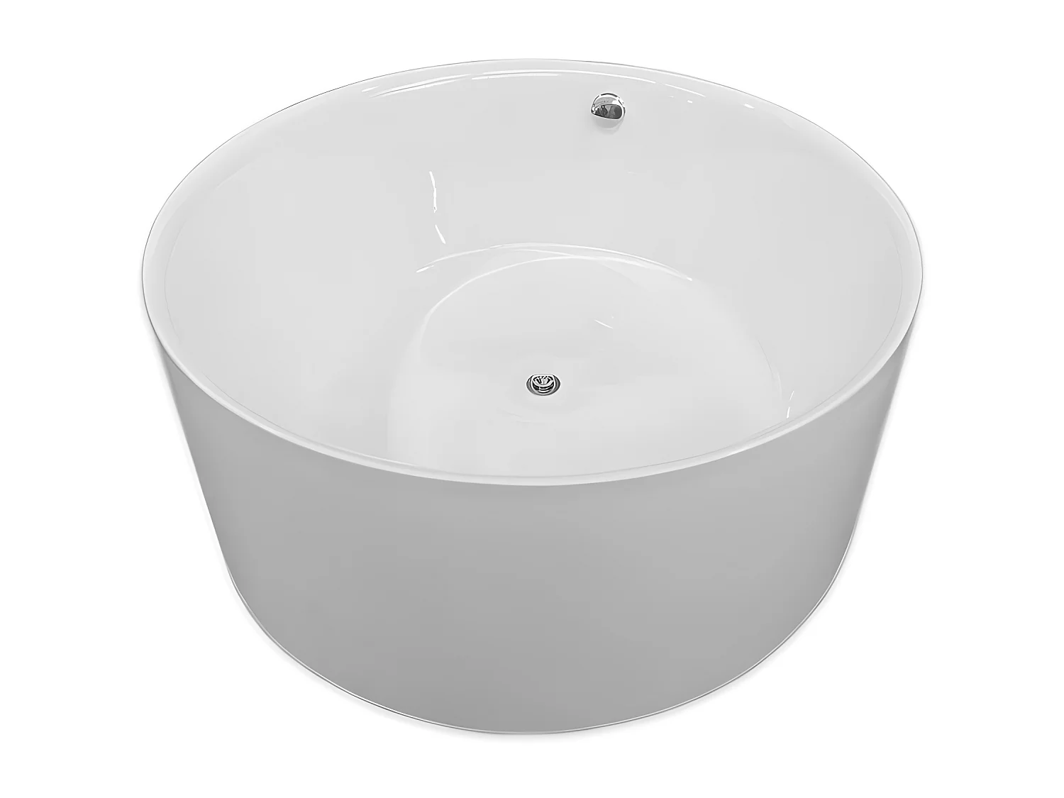 Weiße freistehende Badewanne, Durchmesser 134 x 60 cm – Mercy