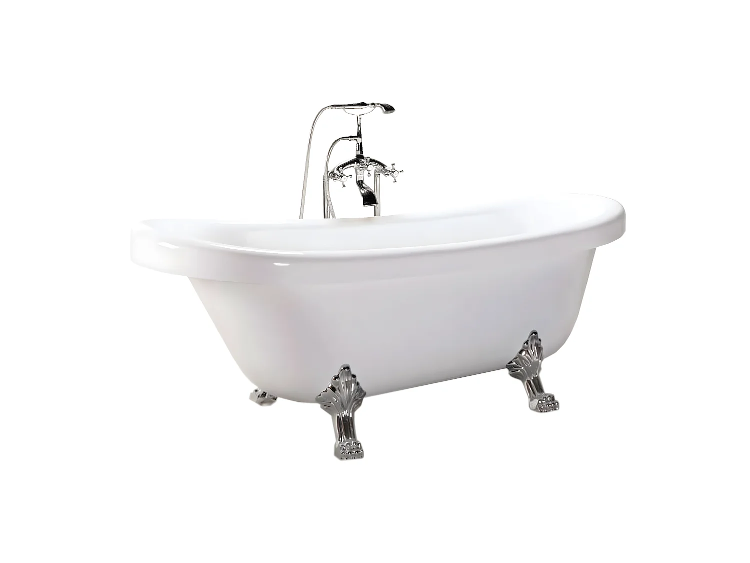 Baignoire ilôt retrò 170 x 80 cm avec pieds argent + Mitigeur – Marigold