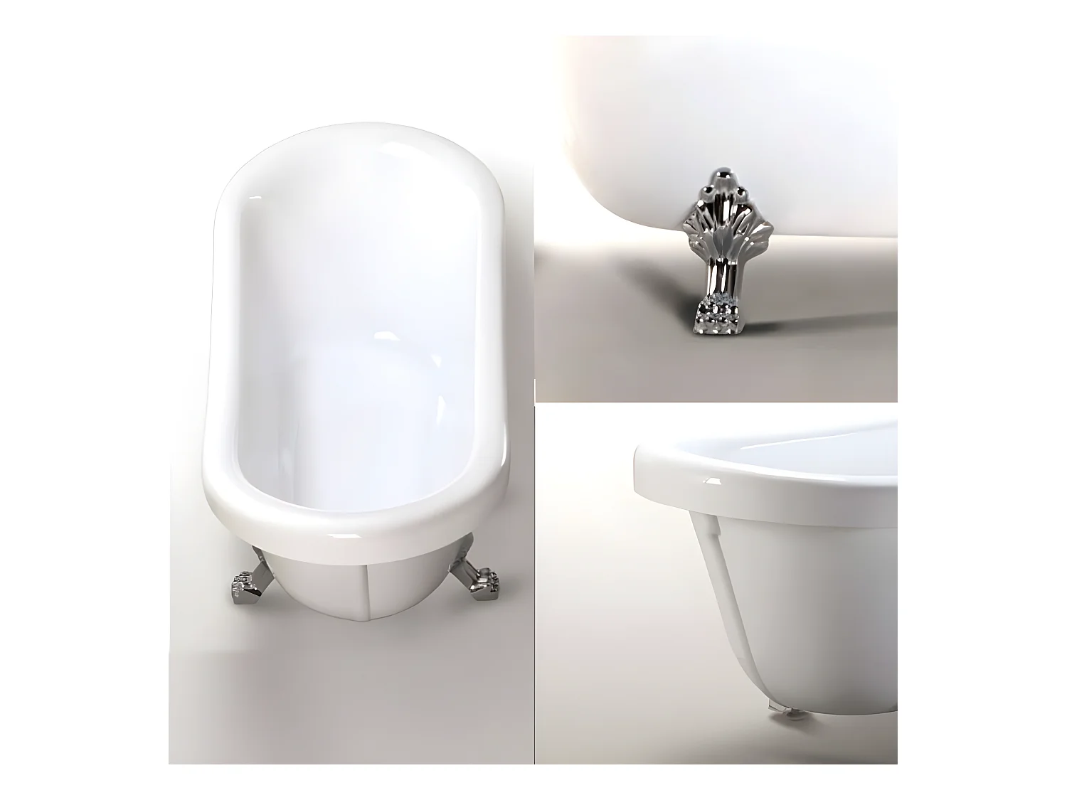 Baignoire ilôt retrò 170 x 80 cm avec pieds argent + Mitigeur – Marigold