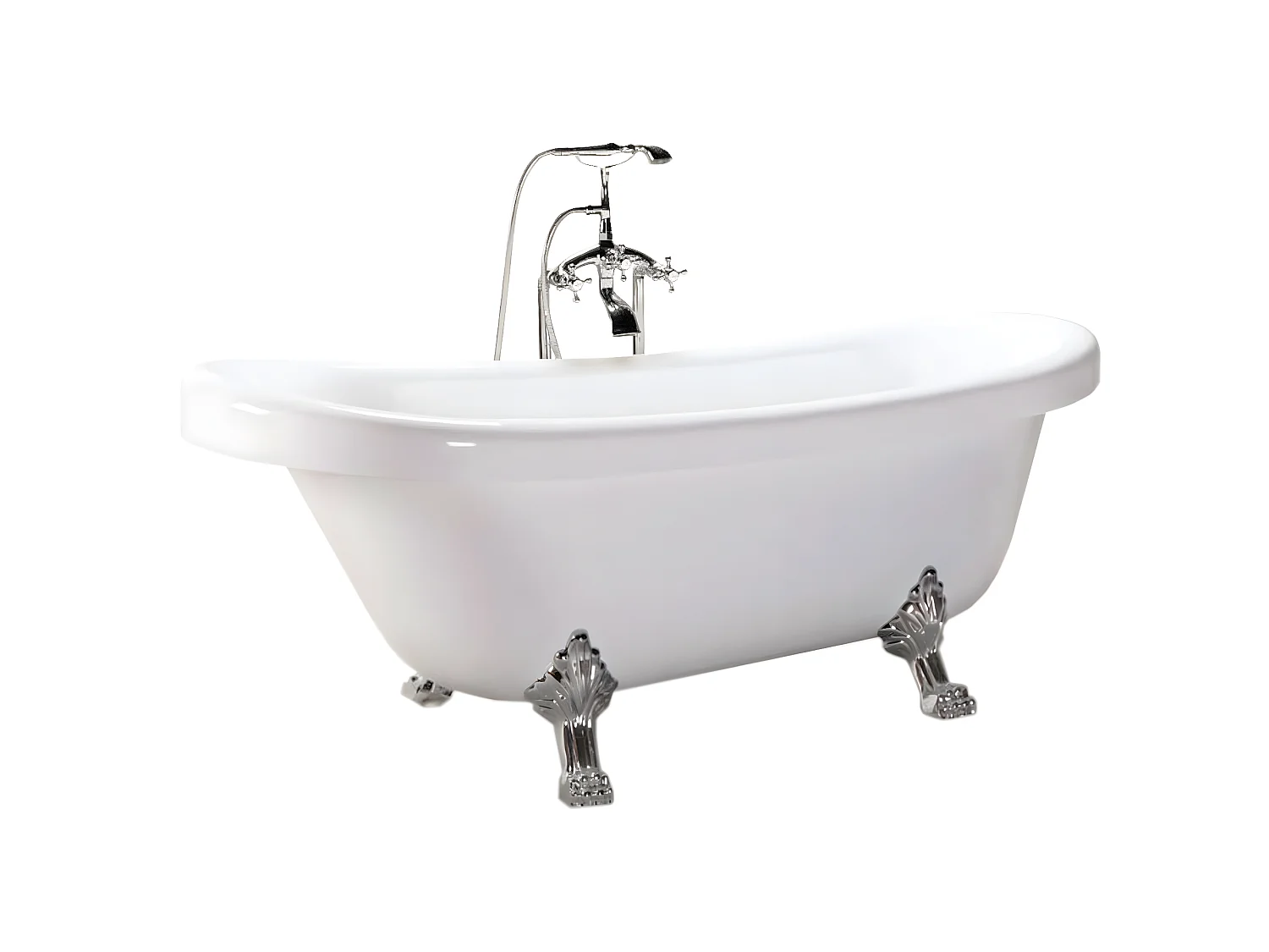 Baignoire ilôt retrò 170 x 80 cm avec pieds argent + Mitigeur – Marigold