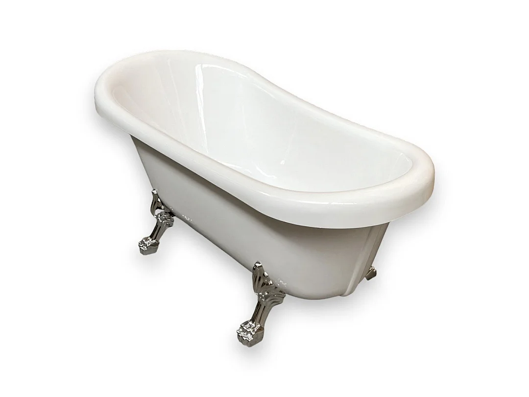 Bañera isla vintage 170 x 80 cm con patas plateadas y grifo - Marigold