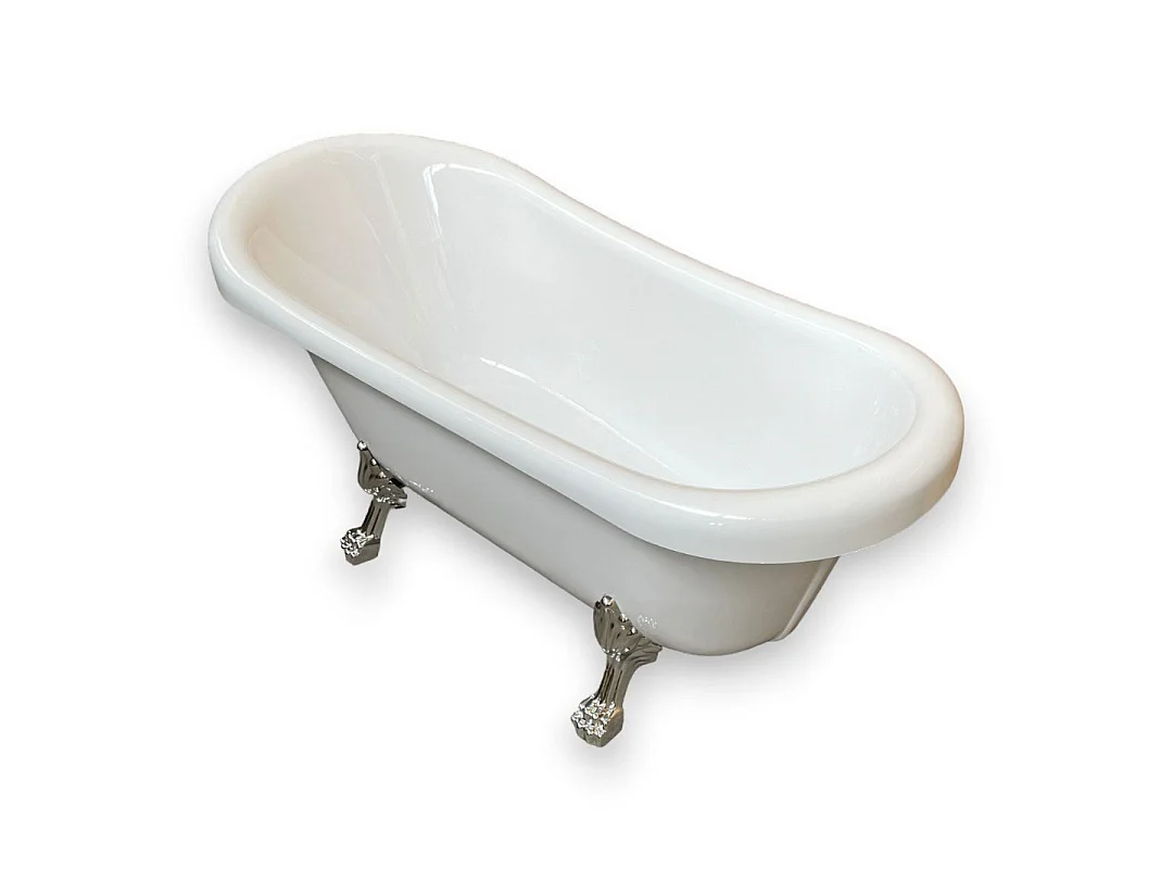 Bañera isla vintage 170 x 80 cm con patas plateadas y grifo - Marigold