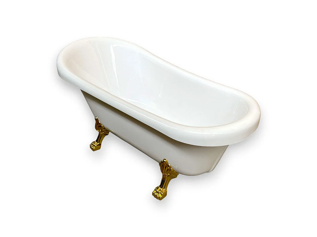 Banheira Retro de Ilha 170 x 80 cm com Pés Dourados – Marigold
