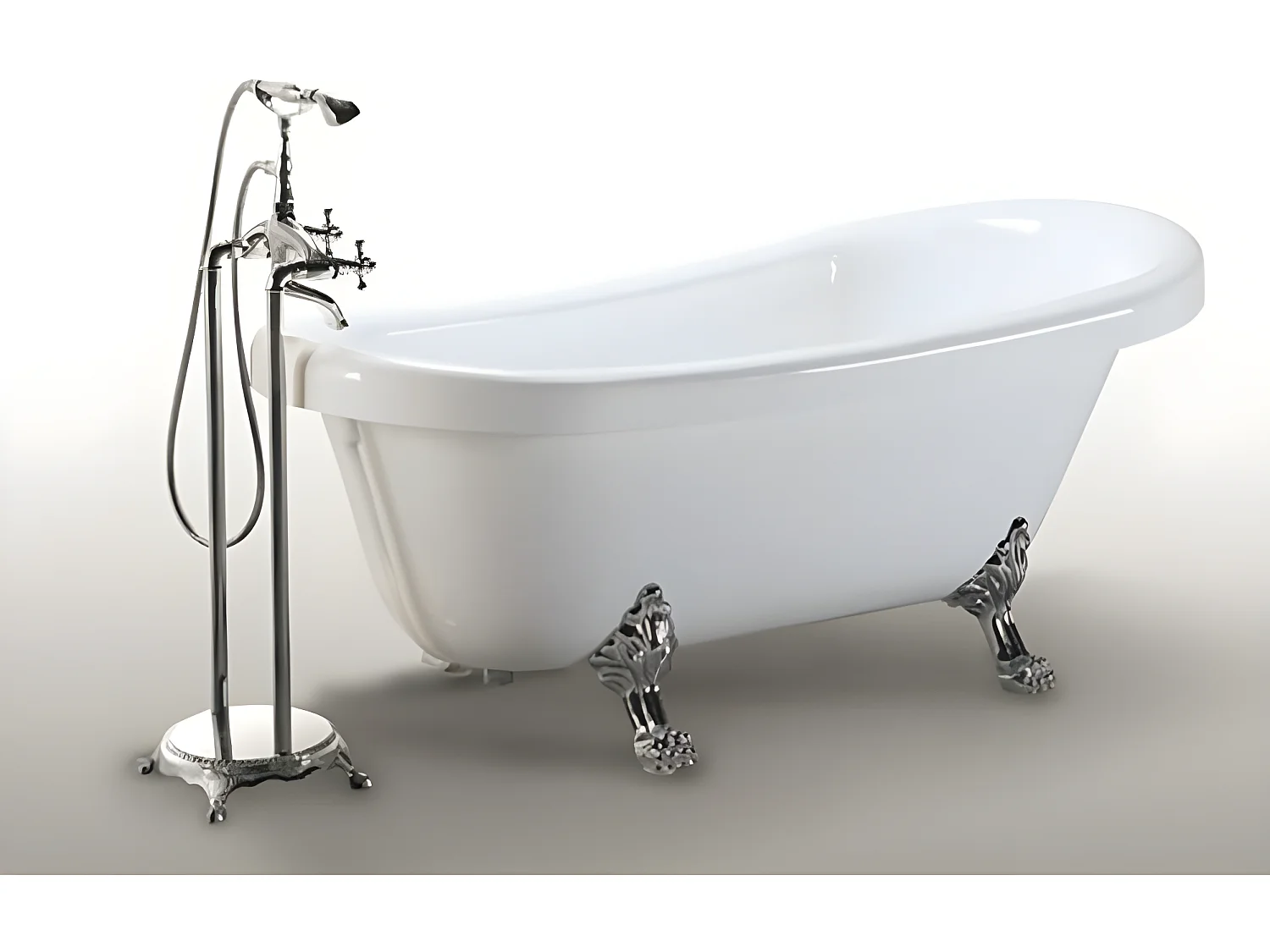 Banheira de ilha vintage 170 x 80 cm com pés prateados - Marigold