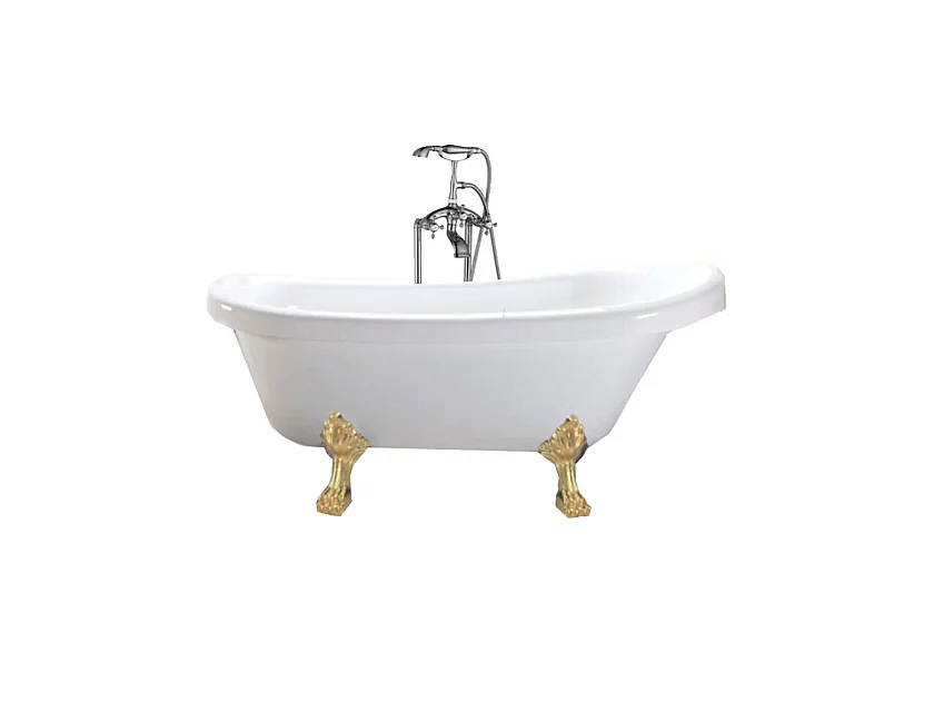 Baignoire ilôt retrò 170 x 80 cm avec pieds Or + Melangeur – Marigold