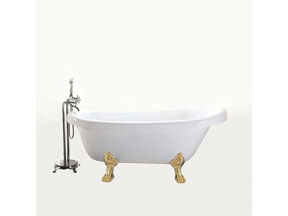 Retrò vrijstaand bad 170 x 80 cm met Gouden pootjes + Mengkraan – Marigold