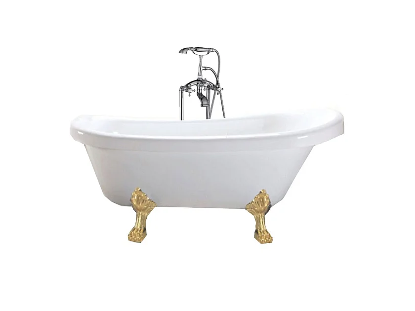 Baignoire ilôt retrò 170 x 80 cm avec pieds Or + Melangeur – Marigold