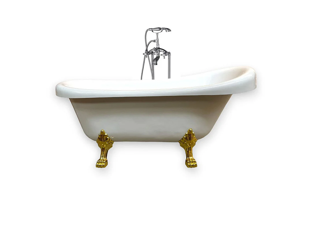 Retrò vrijstaand bad 170 x 80 cm met Gouden pootjes + Mengkraan – Marigold