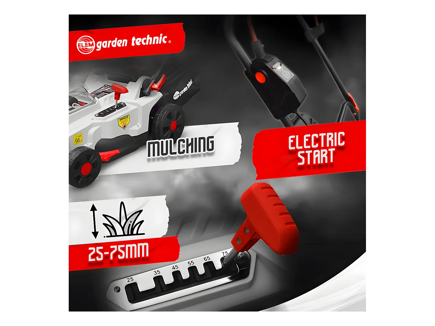 Accu Grasmaaier 40V 37cm - Lithium Batterijen Inbegrepen - Elem Garden