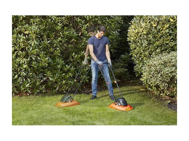 BLACK + DECKER Tondeuse electrique sur coussin dair 30cm - 1200 W - 6 lames -  BEMWH551-QS