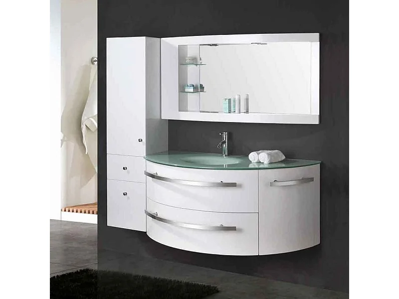 Meuble de Salle de Bain 120 cm Colonne et Lavabo inclus – Annabelle