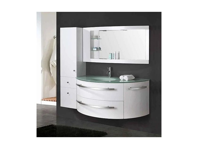 Meuble de Salle de Bain 120 cm Colonne et Lavabo inclus – Annabelle