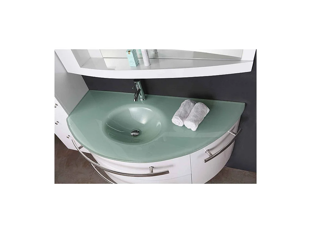 Badezimmer-Set 120 cm Weiß mit Säule und Waschbecken - Annabelle